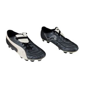 Puma King Exec Soccer Cleats 7.5 Men Black White Kangaroo Leather Football Shoes